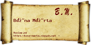 Bóna Márta névjegykártya