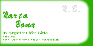 marta bona business card